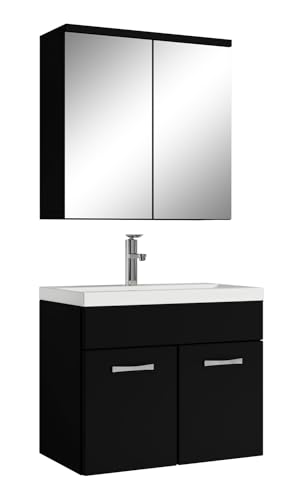 Badplaats B.V. Badezimmer Badmöbel Set Montreal 01 mit Spiegelschrank 60cm Waschbecken Mat Schwarz - Unterschrank Waschtisch Möbel Badplaats B.V. Badezimmer Badmöbel Set Montreal 01 mit Spiegelschrank 60cm Waschbecken Mat Schwarz - Unterschrank Waschtisch Möbel von Badplaats B.V.
