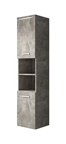 Badezimmer Schrank Paso 160cm Beton Grau – Regal Schrank Hochschrank Schrank Möbel Badschrank von Badplaats B.V.