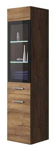 Badezimmer Schrank Rio 131 cm Braun Eiche – Regal Schrank Hochschrank Schrank Möbel Badschrank von Badplaats B.V.