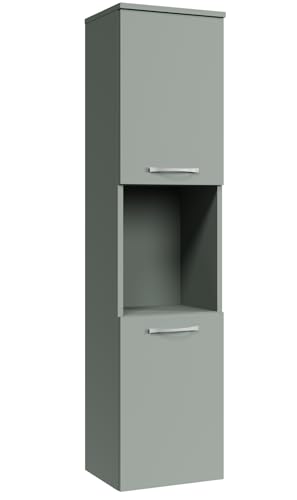Badplaats B.V. Badezimmerschrank Montreal 30 x 30 x 131 cm – Matt grün – Hängeschrank mit 2 Türen von Badplaats B.V.