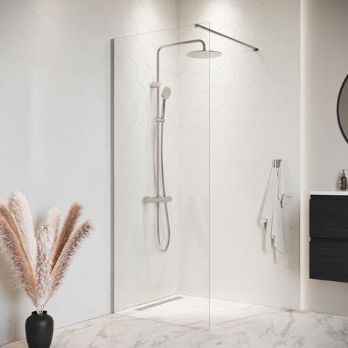 Duschwand Florida 90 x 200cm Glas Duschabtrennung Chrom - Walk-In Dusche Nano Duschtrennwand von Badplaats B.V.