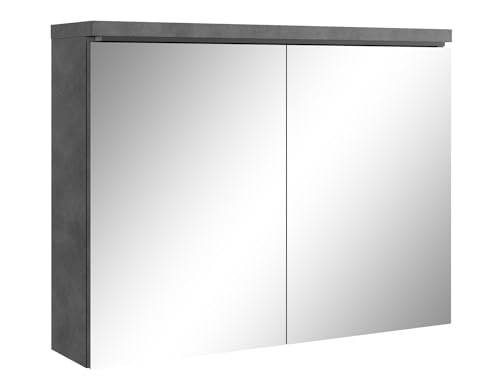 Spiegelschrank Paso 80cm Dunkle Grau - Schrank Spiegelschrank Spiegel Badezimmer Badmöbel Set Hängeschrank Badschrank von Badplaats B.V.