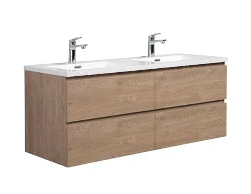 Badezimmer Badmöbel-Set Angela 140cm - Kastanien Eiche - Unterschrank Schrank Waschbecken Waschtisch Badezimmer Badmöbel-Set Angela 140cm - Kastanien Eiche - Unterschrank Schrank Waschbecken Waschtisch von Badplaats B.V.