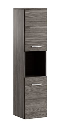 Badezimmer Schrank Montreal 131 cm Grau Eiche – Regel Schrank Hochschrank Schrank Möbel Badschrank von Badplaats B.V.