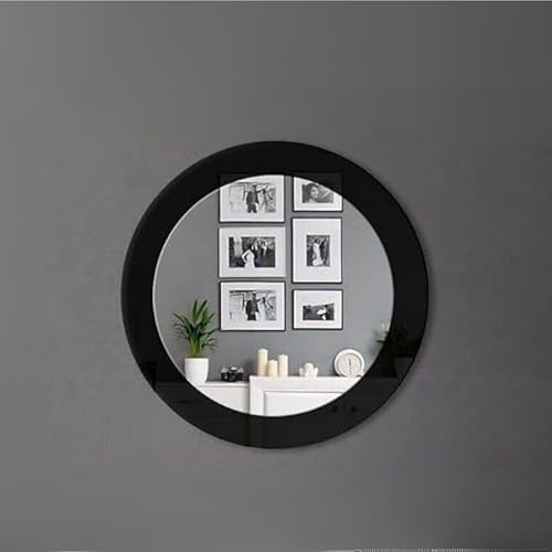 Spiegel rund 80 cm, Wandspiegel Moderner Dekorativer Kristallspiegel für Wohnzimmer, Schlafzimmer, Flur, Schminktisch, Eingangsbereich Wanddekoration in Schwarz Spiegel rund 80 cm, Wandspiegel Moderner Dekorativer Kristallspiegel für Wohnzimmer, Schlafzimmer, Flur, Schminktisch, Eingangsbereich Wanddekoration in Schwarz von Badspiegeldesign