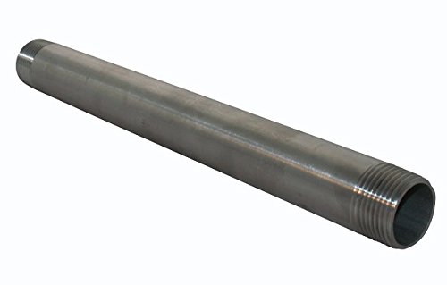 Badtke Edelstahl Rohrdoppelnippel Sonderlänge ähnlich EN 10241/DIN 2982, Werkstoff 1.4571 1/2" x 100 mm, 5 Stück von Badtke Edelstahl