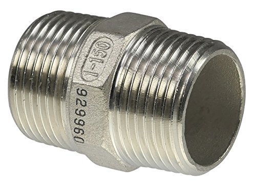 Badtke Edelstahl Sechskant-Doppelnippel, AG/AG, Werkstoff V4A, 3/4" von Badtke Edelstahl