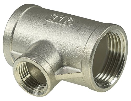 Badtke Edelstahl T-Stück, reduziert, IG, Werkstoff V4A, 1 1/2" x 1/2" von Badtke Edelstahl