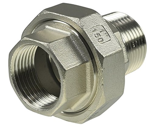 Badtke Edelstahl Verschraubung, IG/AG, flach dichtend, Werkstoff V4A, 1 1/4" von Badtke Edelstahl