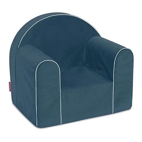 Badum Mini Kindersessel, Babysessel, Sessel, Kinderstuhl, Sofa, Schaumstoff, Waschbarer Velours - Bezug, 5 schöne Farben (Marineblau) von Badum