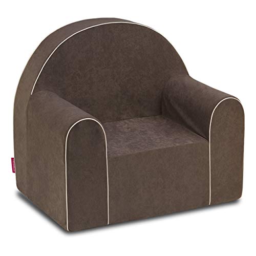 Midi Kindersessel Kinder Babysessel Baby Sessel Sofa Kinderstuhl Stuhl Schaumstoff Umweltfreundlich (Braun) von Badum