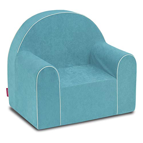 Midi Kindersessel Kinder Babysessel Baby Sessel Sofa Kinderstuhl Stuhl Schaumstoff Umweltfreundlich (Hellblau) von Badum