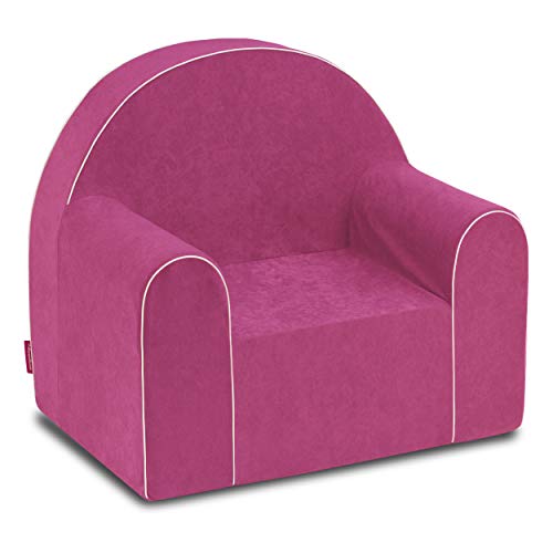 Midi Kindersessel Kinder Babysessel Baby Sessel Sofa Kinderstuhl Stuhl Schaumstoff Umweltfreundlich (Pink) von Badum