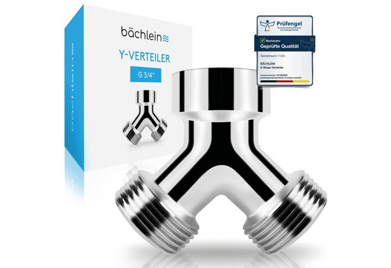 Bächlein 2-Wege-Ventil Hochwertiger Y-Verteiler, (genormtes Gewinde), 360° rotierbarer Wasseranschluss für zwei Geräte von Bächlein