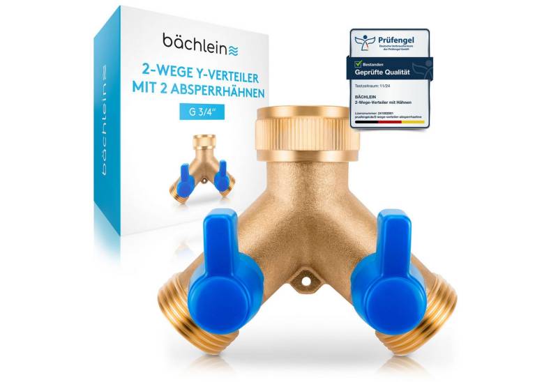 Bächlein 2-Wege-Ventil Hochwertiger Y-Verteiler, (genormtes Gewinde), 360° rotierbarer Wasseranschluss für zwei Geräte mit Absperrhähnen von Bächlein