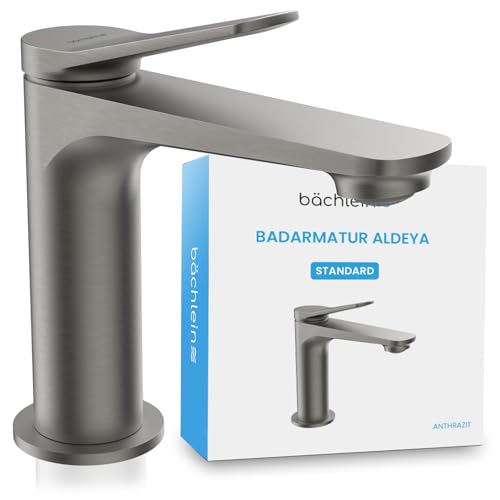 Bächlein Badarmatur Aldeya in modernem Design, Einhebelmischer mit langlebiger Keramikkartusche und Montage-Set, Bad Wasserhahn Anthrazit Bächlein Badarmatur Aldeya in modernem Design, Einhebelmischer mit langlebiger Keramikkartusche und Montage-Set, Bad Wasserhahn Anthrazit von Bächlein