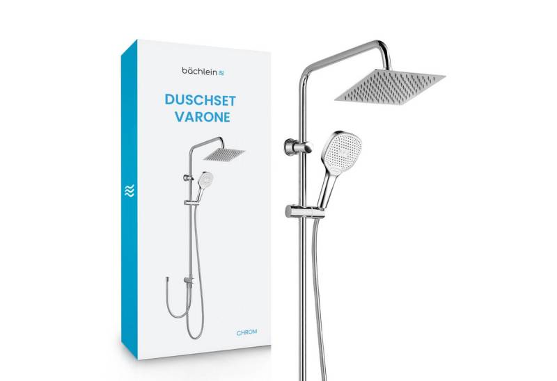 Bächlein Brausegarnitur Duschsystem Varone - Regendusche Set, Überkopfbrausset, Brauseset, 3 Strahlart(en), Duschsystem von Bächlein