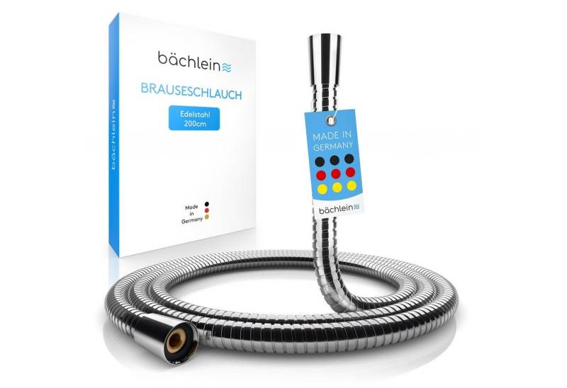 Bächlein Brauseschlauch Hochwertiger Duschschlauch, (Chrom), knick- und abriebfester Wasserschlauch aus Edelstahl, made in Germany von Bächlein