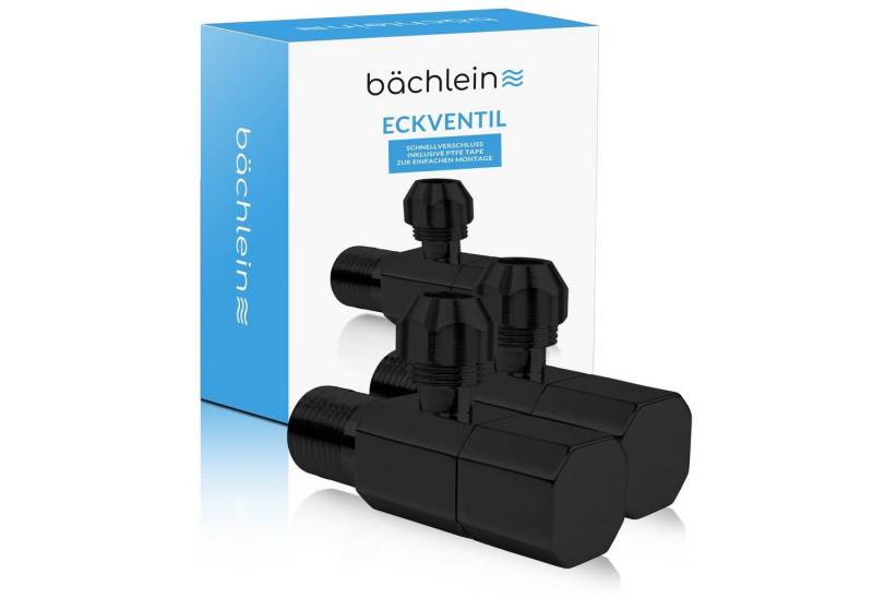 Bächlein Eckventil 2er-Set mit Schraub- oder Schnellverschluss - selbstdichtend, (2-er Set), Für Heiß- und Kaltwasser geeignet von Bächlein