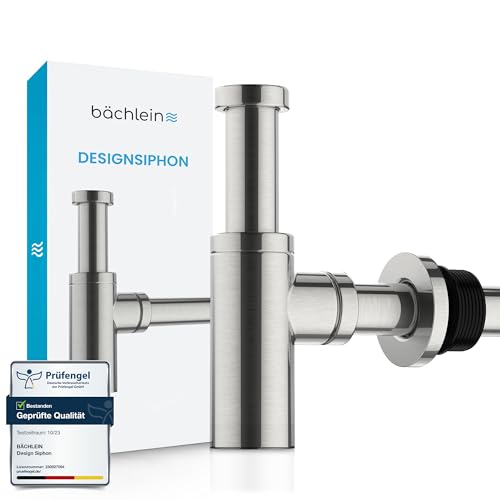 Bächlein Premium Design SiphonUniversal für Waschbecken & Waschtisch [Edelstahl gebürstet] Premium Design Siphon fürs Waschbecken von Bächlein
