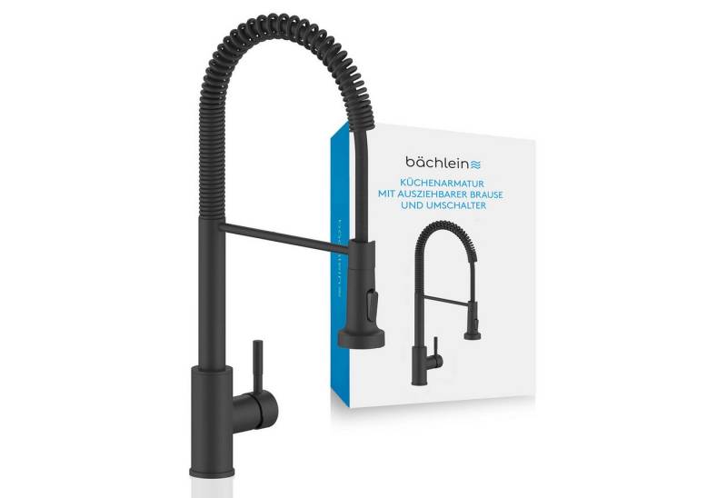 Bächlein Spültischarmatur Elegante Küchenarmatur Nedo (Schwarz-matt) hochwertige Designarmatur mit flexibler Spiralfeder von Bächlein