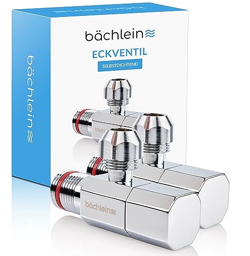 Bächlein Universal Eckventil selbstdichtend mit Schnellverschluss [2er Set], 1/2 Zoll, öffnet und schließt mit nur 1/4 Umdrehung [Quarter Turn] von Bächlein