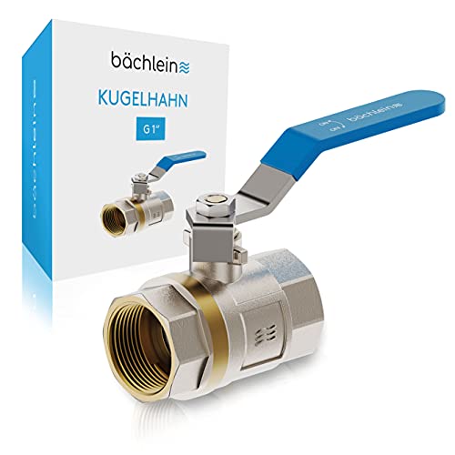 Bächlein Universal Kugelhahn – Kugelventil aus Messing mit Hebel-Griff und beidseitigem 1 Zoll Innengewinde – Absperrventil mit vollem Durchgang von Bächlein