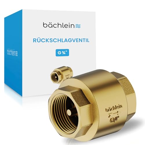 Bächlein Universal Rückschlagventil – Rücklaufventil aus Messing mit beidseitigem G 3/4 Zoll (24mm) Innengewinde – rostfreier und wasserdichter Rückflussverhinderer für ein sicheres Trinkwassersystem von Bächlein