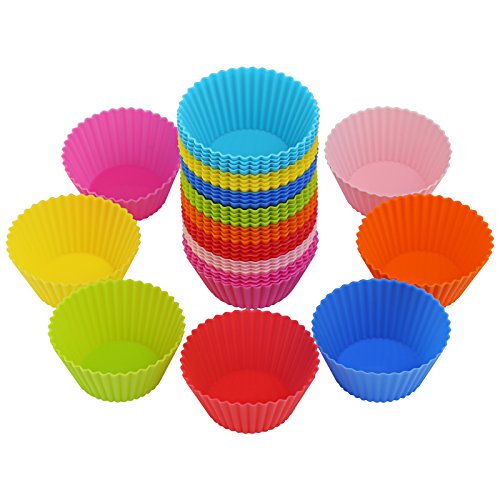 Bäcker & Lecker 40x Muffinformen Silikon Cupcake Wiederverwendbare Muffinförmchen Backform (8 Farben) von Bäcker & Lecker