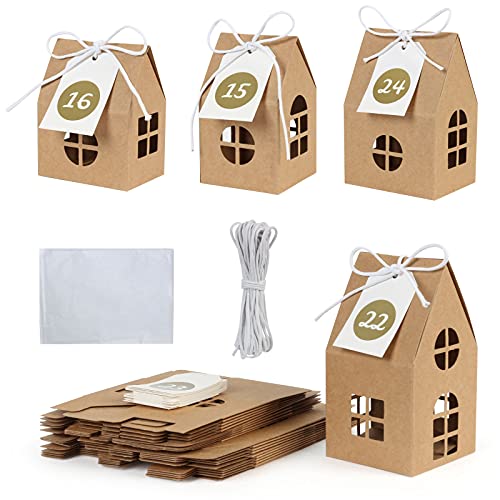 Bäcker & Lecker Adventskalender zum Befüllen 24 Adventskalender Boxen aus hochwertiger Kraftpapier zum Basteln für Kinder von Bäcker & Lecker