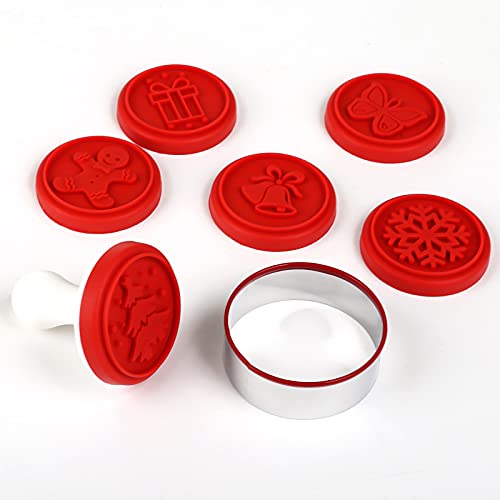 Bäcker & Lecker Keksstempel Weihnachten Set Plätzchenstempel Ausstechform rund mit Stempelgriff Ausstechring und 6 Prägemotiven für Fondant Keks Dekorationen Bäcker & Lecker Keksstempel Weihnachten Set Plätzchenstempel Ausstechform rund mit Stempelgriff Ausstechring und 6 Prägemotiven für Fondant Keks Dekorationen von Bäcker & Lecker