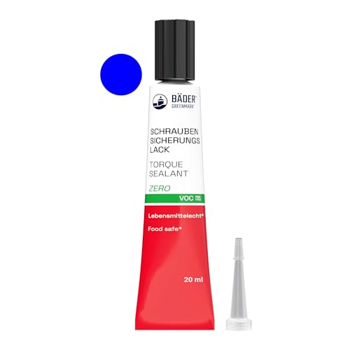 Der ORIGINAL Schraubensicherungslack ZERO REIHE Blau 20ml von BÄDER LACKE. KEIN GEFAHRSTOFF - Hilfsmittel zum Sichern, Signieren, Plombieren, Versiegeln, sowie zum Manipulationsnachweis von Bäder