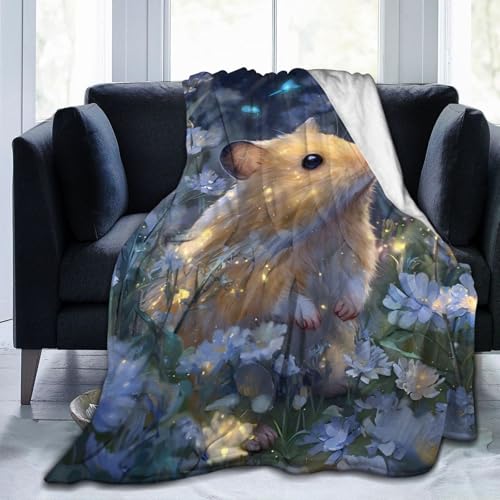 Baegopa Decke mit goldenem Hamster, 127 x 101 cm Baegopa Decke mit goldenem Hamster, 127 x 101 cm von Baegopa