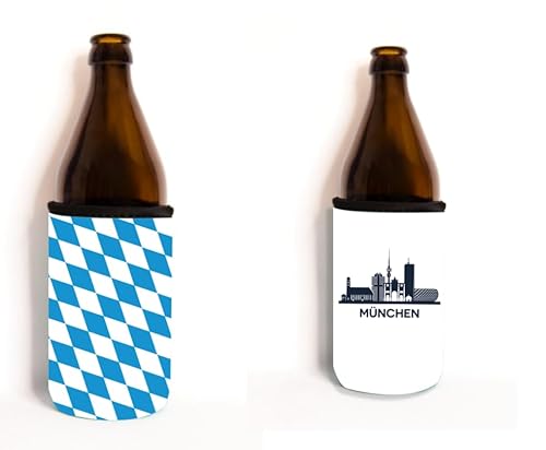 Bäng Läng Flaschenkühler für Bierflaschen und Dosen – (0,5l) – Langhaltende Kühle, Skyline, Bavaria 2stk. von Bäng Läng