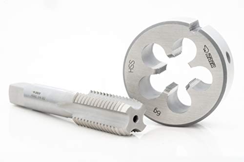 BAER Gewindeschneider Set - Gewindebohrer plus Schneideisen - Gewindeschneid-Set ab MF 4 bis MF 12 - Außengewindeschneider + Innengewindeschneider metrisches Feingewinde (MF 4 x 0,5) von Baer