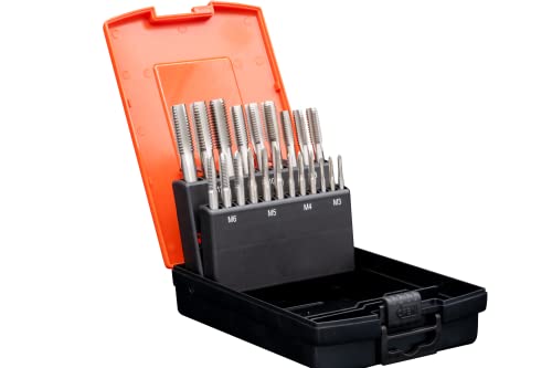 BAER Gewindeschneider Set M3 - M12 - SATZ HSS: Gewindebohrer (3 Stk. je Abmessung) - Gewindebohrerset - Handgewindebohrer Satz - Gewindeschneidsatz - Gewinde M3, M4, M5, M6, M8, M10, M12 von BaerCoil
