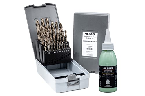 BaerCoil BAER HSSE Spiralbohrer Set (0,5mm steigend) 1-13 mm inklusive Bohrpaste - Spiralbohrer aus hochlegiertem HSSE/Cobalt Stahl - Spiralbohrersatz - Stahlbohrer - Eisenbohrer von BaerCoil