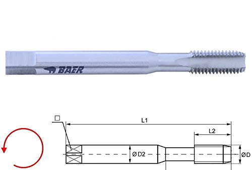 Baer Maschinengewindebohrer M6 Gewindebohrer HSSE Linksgewinde - Form C Gewindeschneider - Größe M 6 x 1,0 - DIN 371 - Gewinde Bohrer Links von BaerCoil