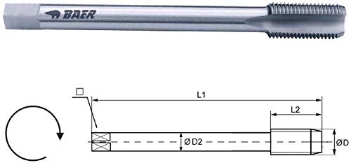 Baer Maschinengewindebohrer MF 12 HSSE Form C Gewindeschneider - Größe MF 12 x 1,5 - DIN 374 - Maschinen Gewinde Bohrer - Gewindebohrer Gewindeschneideisen Schneider Set von BaerCoil
