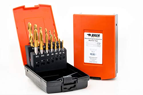 BaerCoil BAER Gewindeschneider Set HSSE-TIN: Maschinengewindebohrer Durchgangsloch - Kernlochbohrer: M 3-12 - Gewindeschneidset - Gewindebohrer Satz - TIN Gewindeschneider BaerCoil BAER Gewindeschneider Set HSSE-TIN: Maschinengewindebohrer Durchgangsloch - Kernlochbohrer: M 3-12 - Gewindeschneidset - Gewindebohrer Satz - TIN Gewindeschneider von BaerCoil