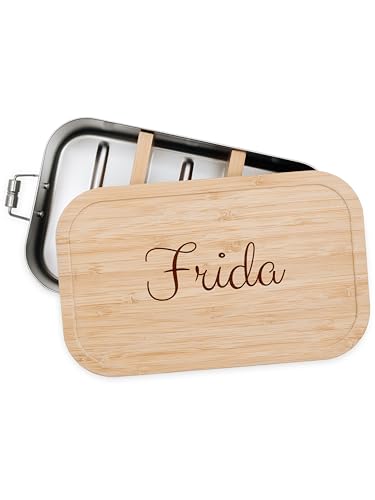 Bärenfreunde® - Personalisierte Brotdose für Kinder mit Gravur - Robuste Edelstahl Brotdose - Personalisierte Geschenke für Kinder & Erwachsene (nur Name,GROSS Edelstahl) von Bärenfreunde