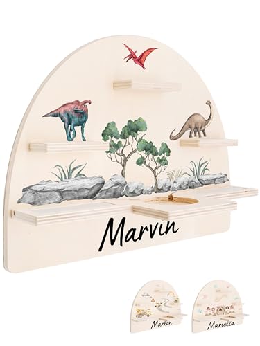Bärenfreunde® - Personalisiertes Tonie Regal für Kinderzimmer - Magnetisches Toniebox Regal für Toniebox & Figuren mit abgerundeten Ecken & Kanten (Dinosaurier) von Bärenfreunde