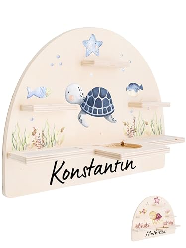 Bärenfreunde® - Personalisiertes Tonie Regal für Kinderzimmer - Magnetisches Toniebox Regal für Toniebox & Figuren mit abgerundeten Ecken & Kanten (Schildkröte blau) von Bärenfreunde