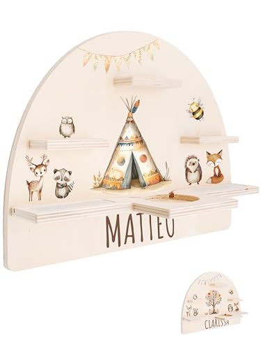 Bärenfreunde® - Personalisiertes Tonie Regal für Kinderzimmer - Magnetisches Toniebox Regal für Toniebox & Figuren mit abgerundeten Ecken & Kanten (Zelt Tiere) von Bärenfreunde