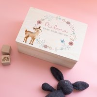 Erinnerungskiste, Erinnerungsbox Reh, Mädchen, Geschenk Geburt, Baby Gift, Memory Box von BaerenfreundeDE
