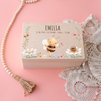 Erinnerungskiste Baby, Taufe, Geburt, Babygeschenke, Biene, Kiste Spielzeugkiste, Kinder von BaerenfreundeDE