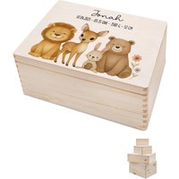 Erinnerungskiste Personalisiert, Erinnerungsbox Baby, Babygeschenk Geburt, Neugeborenen Geschenk, Boîte Souvenir Bébé von BaerenfreundeDE