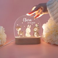 Nachtlicht Kinder, Baby Nachtlicht, Geburt Mädchen, Bär, Hase, Reh, Geburtslicht, Lampe Nachtlicht Kinder, Baby Nachtlicht, Geburt Mädchen, Bär, Hase, Reh, Geburtslicht, Lampe von BaerenfreundeDE