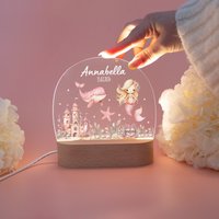 Nachtlicht Meerjungfrau, Baby Lampe Mädchen, Geburt Geschenk Taufe Led Nachtlicht, Nachtlampe Nachtlicht Meerjungfrau, Baby Lampe Mädchen, Geburt Geschenk Taufe Led Nachtlicht, Nachtlampe von BaerenfreundeDE