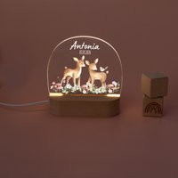 Nachtlicht Reh, Nachtlampe Geburtsgeschenk Mädchen, Taufe Geschenk Geburt Babyzimmer Led Nachtlicht Reh, Nachtlampe Geburtsgeschenk Mädchen, Taufe Geschenk Geburt Babyzimmer Led von BaerenfreundeDE